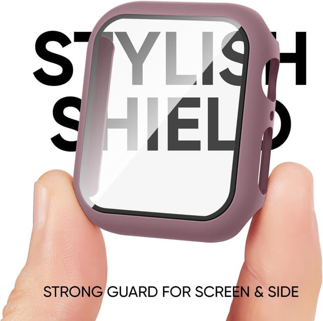 Detalle de Joehwerr 3-in-1 Apple Watch strap & case set (46mm) in smokepurple with 9H tempered glass screen protector