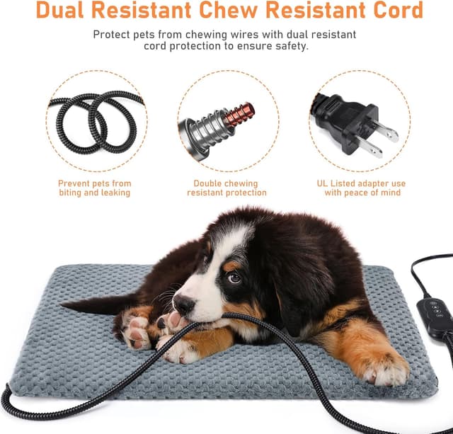 Detalle de INVENHO Heated Dog Bed 28 x 20 in