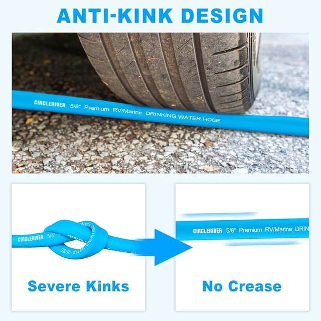 Detalle 2 de CircleRiver RV Water Hose 75FT, 5/8" Premium Drinking Water Hose