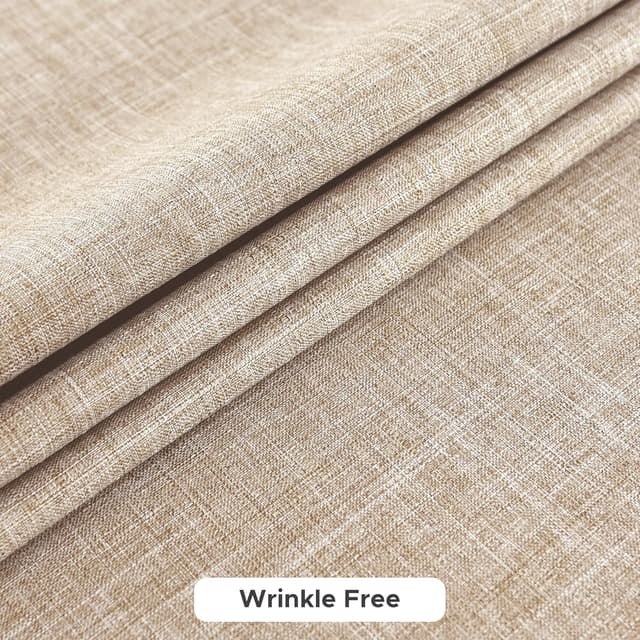 Detalle de Fitable Faux Linen Tablecloths for Rectangle Tables (2-Pack, Water & Stain Resistant) — Beige