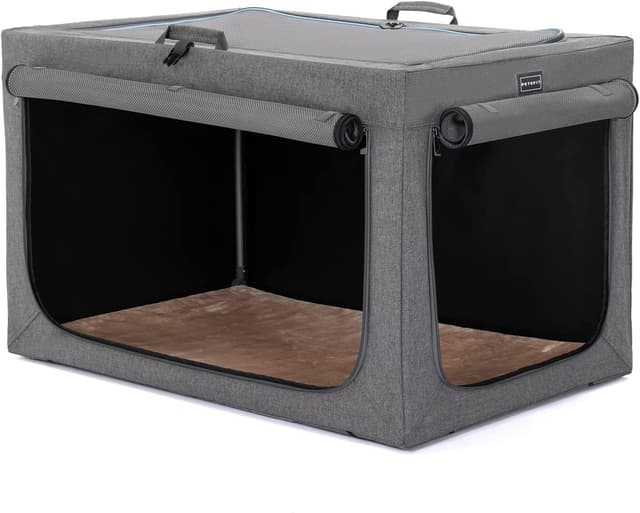 Detalle de Petsfit Hundebox faltbar für Zuhause & Transport – verstellbares Design mit reißfesten Netzfenstern