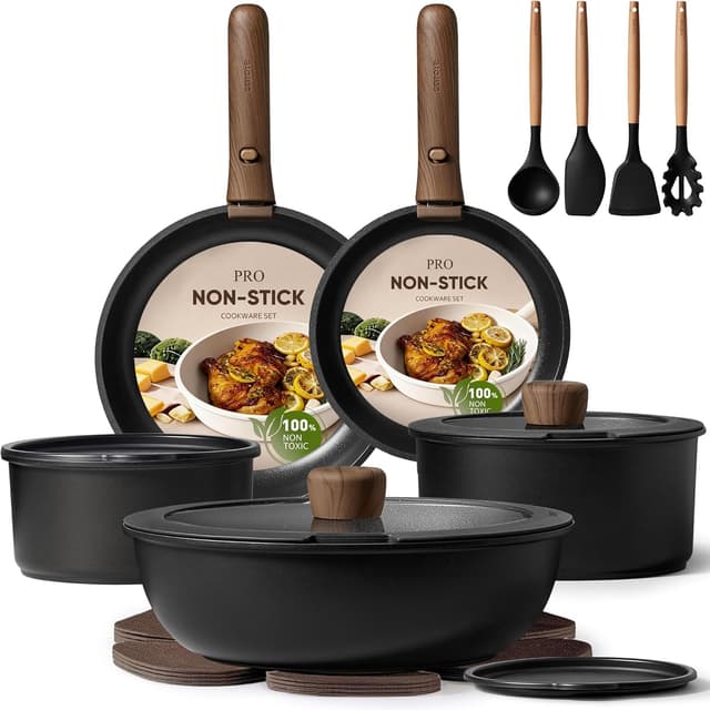 Detalle de CAROTE 19pcs Detachable Handle Cookware Set