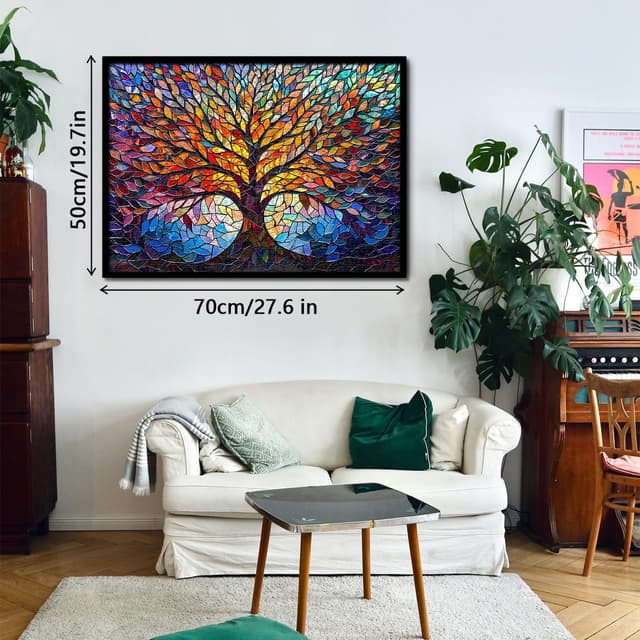 Thumbnail 3 de PICKFORU Stained Glass Tree of Life 1000-piece jigsaw 🧩