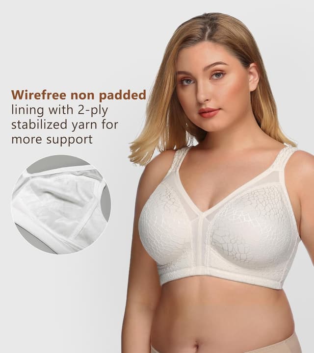 Detalle 2 de DotVol Damen Komfort Vollschalen Minimizer-BH ohne Bügel für große Größen