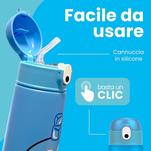 Detalle de Cartomania Borraccia termica Chill & Refill da 460 ml con cannuccia, tema pinguino