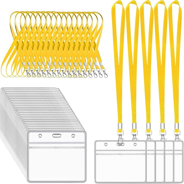Detalle de XHDA Yellow 30‑Pack Lanyards