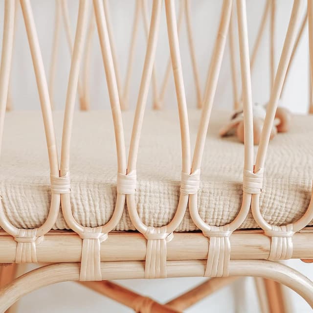 Thumbnail 6 de Huiguli 3 Pack Moses Basket Sheets in 100% Muslin Cotton (83×43 cm) — breathable, elastic fit