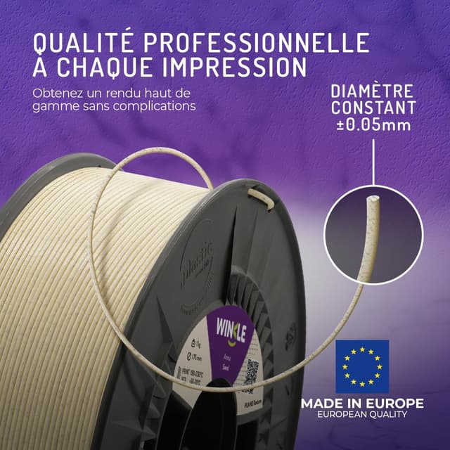 Thumbnail 2 de WINKLE Filament PLA 1 kg Sable 🖨