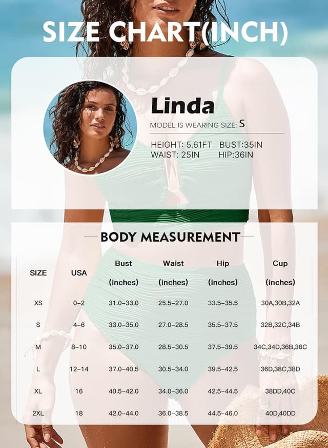 Thumbnail 5 de Herseas 2-Piece U-Wire Cutout Bikini Set with High-Waisted Ruched Bottom