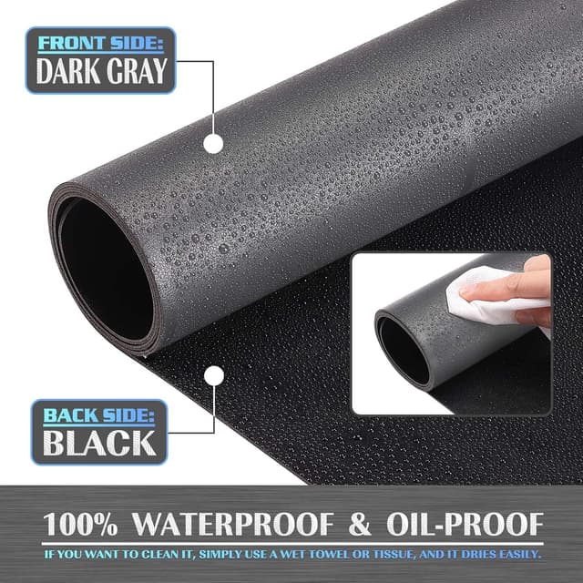 Detalle de K KNODEL Large Office Leather Desk Mat (90x43cm) Dark Gray – desk protector, mouse and keyboard pad