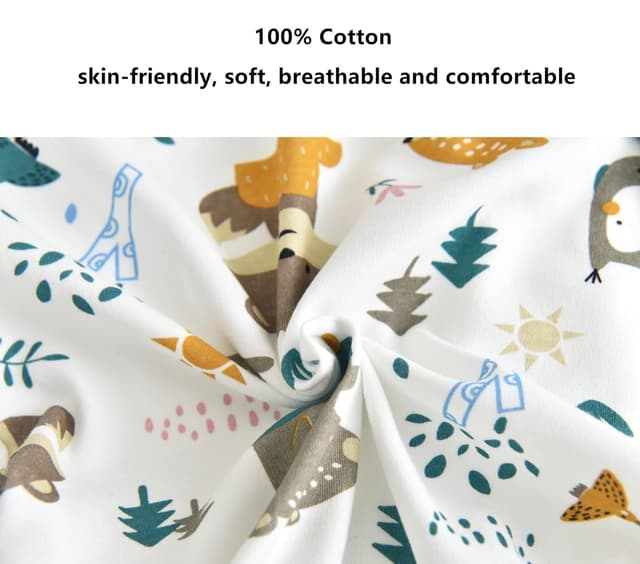 Detalle de Chilsuessy Baby Ganzjahres-Schlafsack 1,5 Tog aus 100% Baumwolle mit abnehmbaren Ärmeln und Füßen – Dschungeltiere