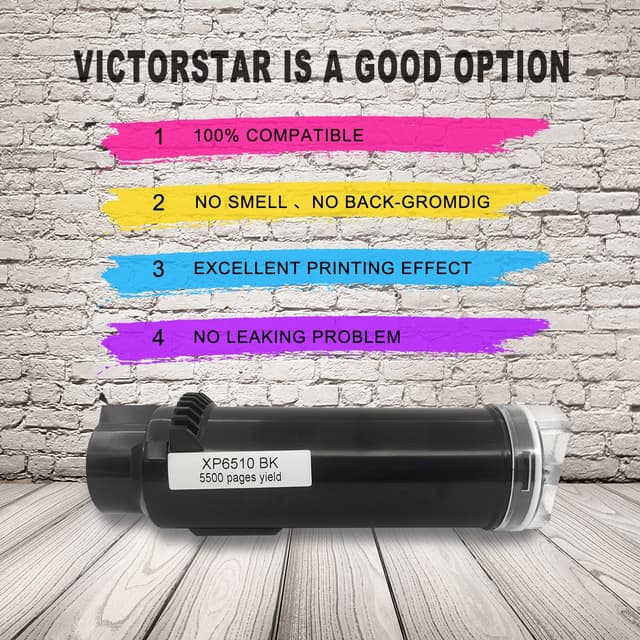 Detalle de VICTORSTAR kompatible Xerox 6510/6515 Toner-Patronen (4 Farben, Black + CMYK) mit hoher Reichweite