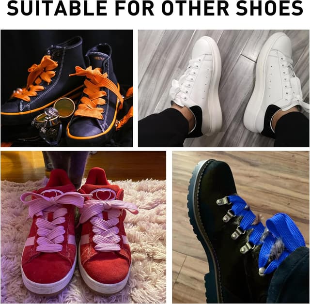 Detalle de UamGlsob 20mm Extra Wide Flat Chunky Shoelaces for Adidas Campus 00s