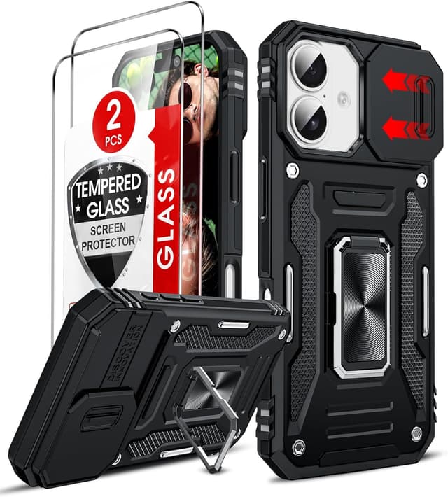 Detalle de LeYi iPhone 17 Case with Camera Slider 2-Pack