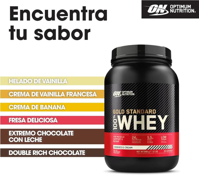 Thumbnail 4 de Optimum Nutrition Gold Standard 100% Whey Cookies and Cream 896 g