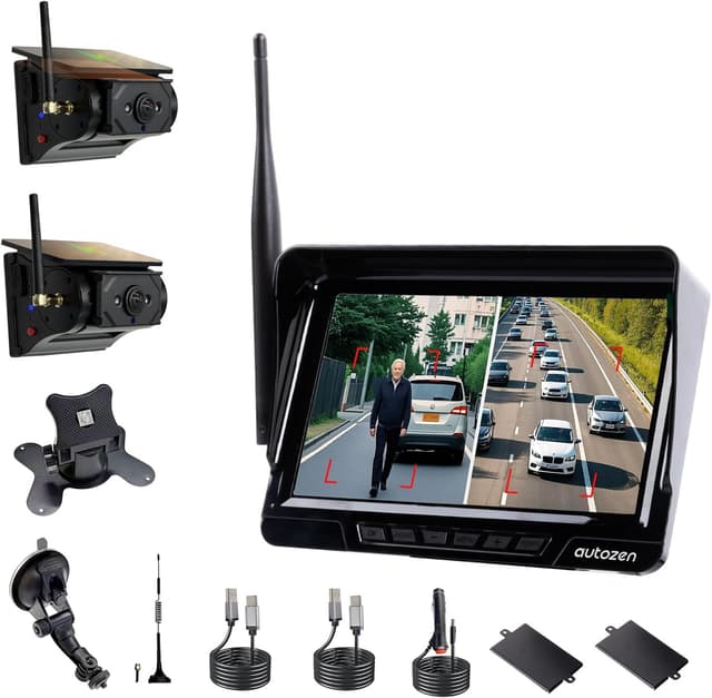 Thumbnail 6 de Solar Wireless Reversing Camera Kit with 7” 1080P Screen, Night Vision & DVR Recording (IP68)