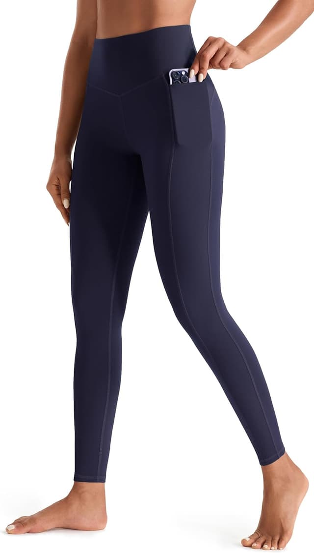 Detalle de JOYSPELS Women’s Gym Leggings with Pockets – High-Waisted Tummy Control Full Length & Capri