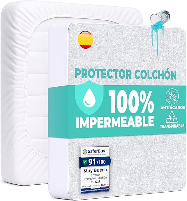 Imagen de Protector Colchón 140x190 cm Pack 2 🛏️ Impermeable y Hipoalergénico en OfertitasTOP