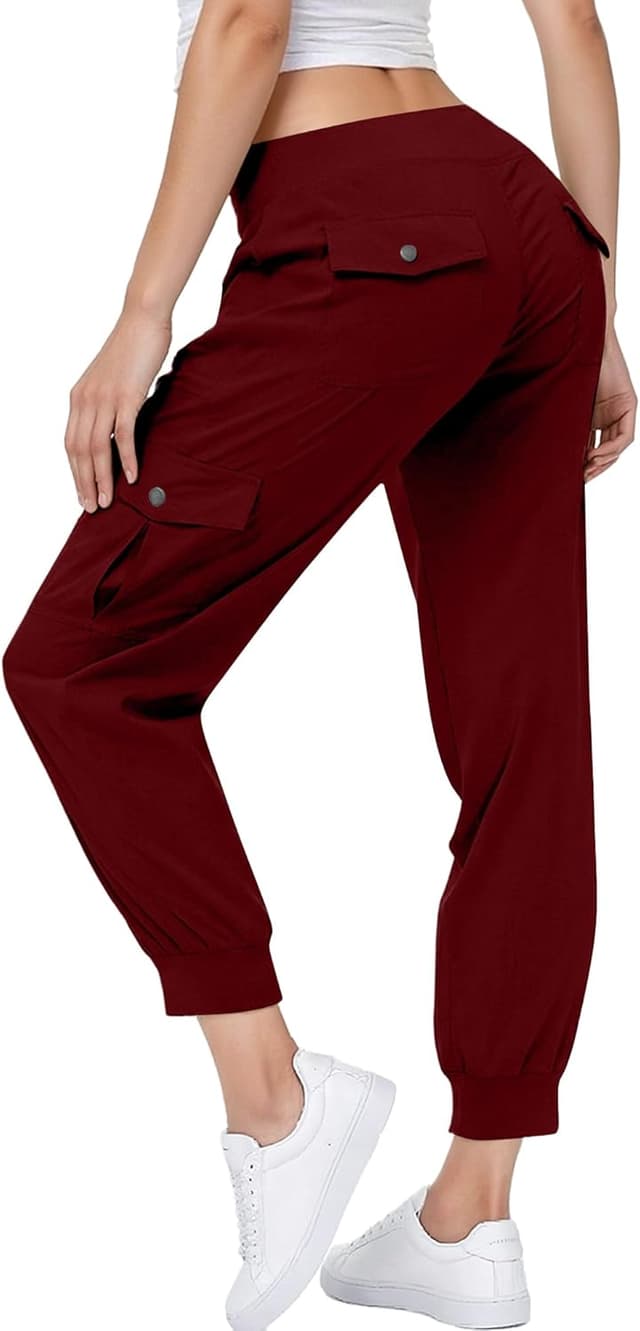 Detalle de KISSMODA Women’s lightweight hiking cargo joggers (quick-dry, elastic waist)