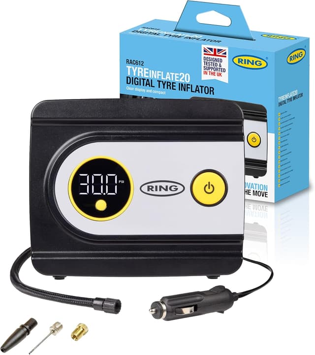 Imagen de Ring TyreInflate 20 Digital Tyre Inflator with three adaptors 📈
Ring TyreInflate 20 Digital Tyre Inflator with three adaptors 📈 en OfertitasTOP