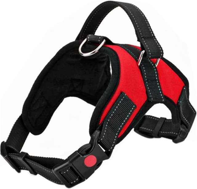 Detalle de FYY No Pull Dog Harness (L-Red) – Breathable Adjustable Reflective Vest with Handle