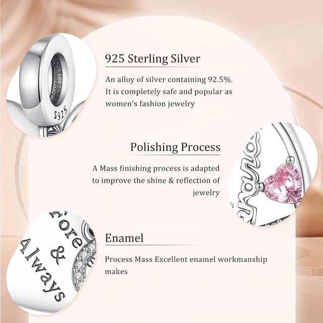 Detalle de Charm HAEPIAR in argento sterling 925 con design d’orso e ciondolo per bracciali e collane