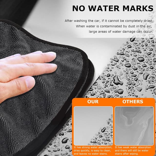 Thumbnail 2 de Leseed Mikrofasertücher Auto 60 x 40 cm 600 GSM Grau 🧼