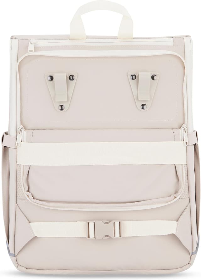 Detalle de Johnny Urban Mika Bike : sacoche arrière vélo 2 en 1 beige avec sac à dos et compartiment PC 16 pouces