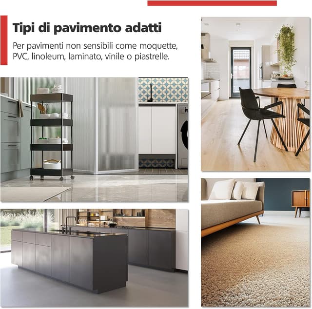 Detalle 2 de RAVN HAMAN set di 4 ruote per mobili da 50 mm con freno, fino a 30 kg per ruota (per interni)