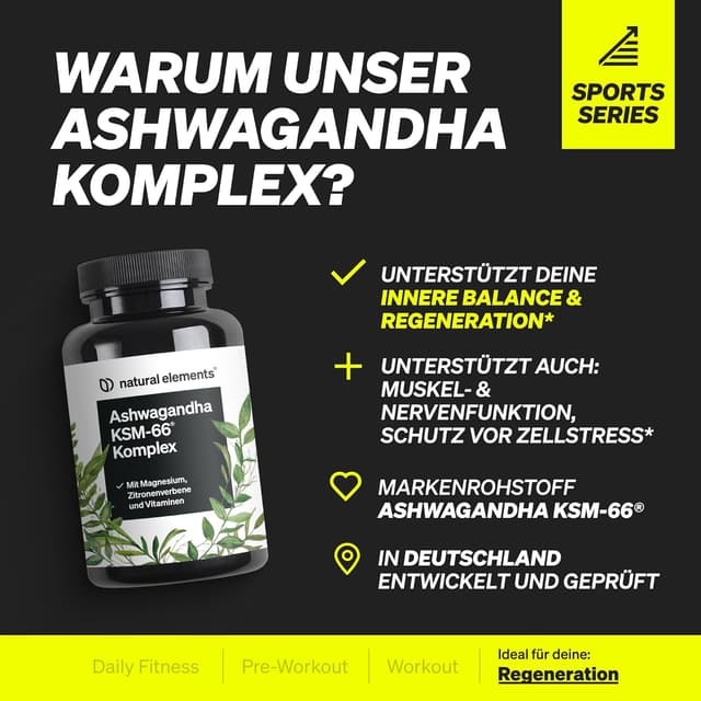 Detalle de natural elements Ashwagandha Komplex 600 mg Kapseln