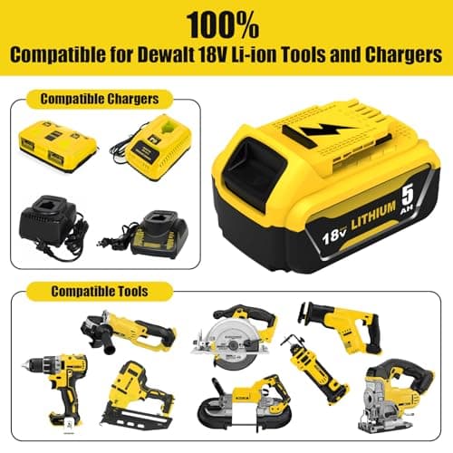 Thumbnail 5 de Goodexo 18V 5.0Ah batería repuesto para DeWalt