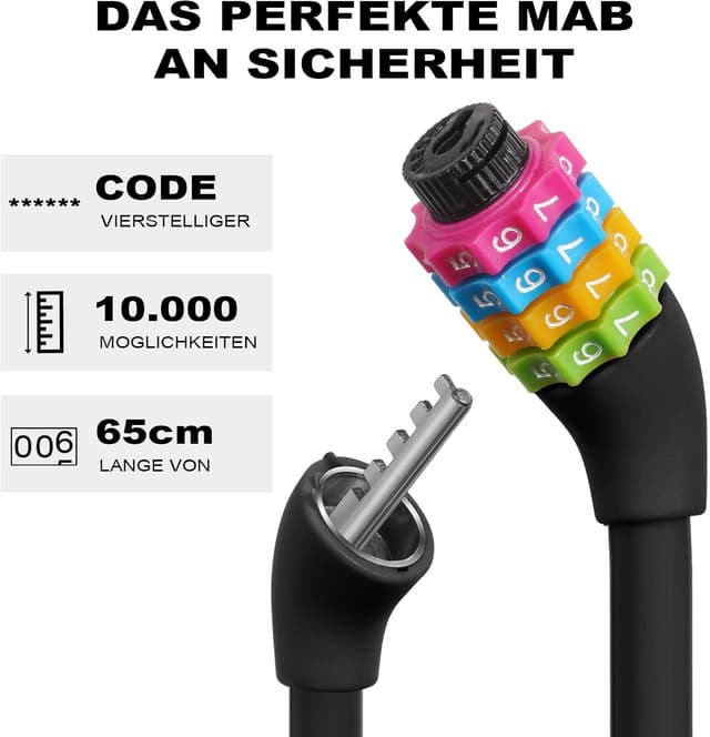 Thumbnail 3 de Ainiv 4-Digit Password Bicycle Lock