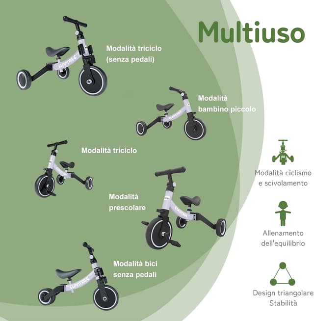 Detalle 2 de besrey Triciclo 5 in 1 per bambini