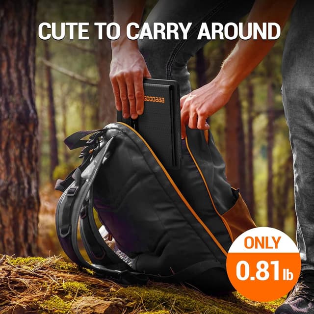 Detalle de GOODaaa 10W Portable Solar Charger (Dual USB) Foldable, Waterproof & Shockproof