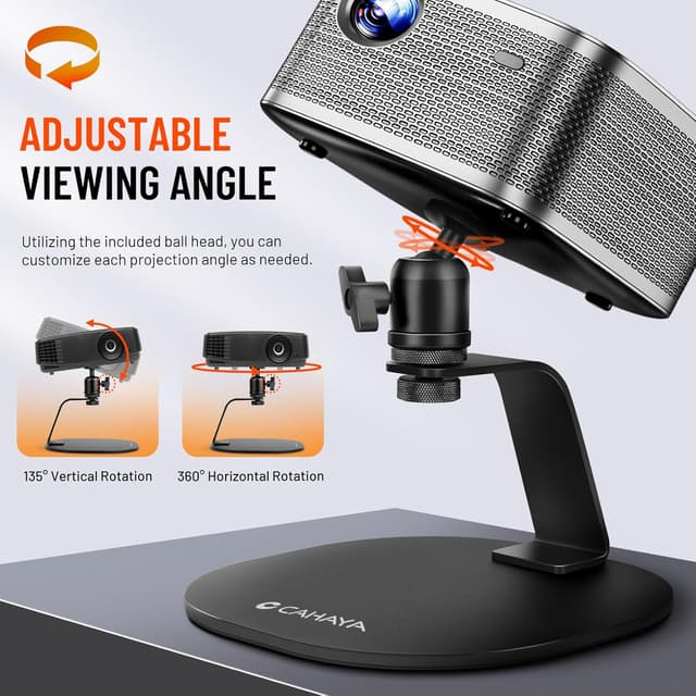 Detalle de CAHAYA Desktop Projektorständer mit 1/4'' Schraubanschluss (bis 5 kg) und 360° Drehung – CY00375-1