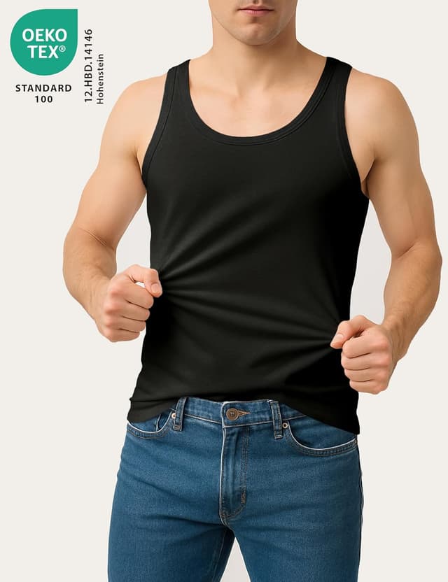 Detalle de ALPIDEX confezione da 5 canotte da uomo in puro cotone