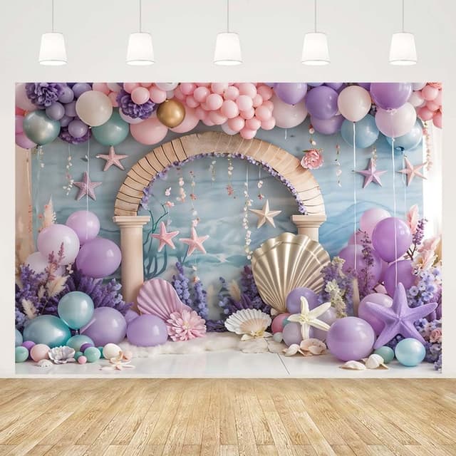 Detalle de Mermaid backdrop 7x5ft undersea
