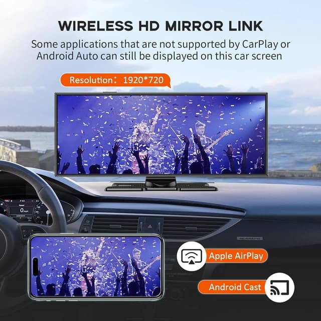 Thumbnail 6 de Largest 11.5" Portable CarPlay Screen with Wireless CarPlay/Android Auto, Dual Dash Cam & App View