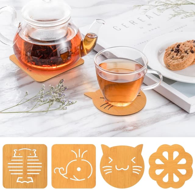 Thumbnail 6 de SiGuLiKeJi 8 Piece wooden trivet set