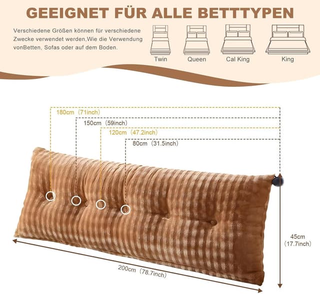 Thumbnail 6 de Shuyeon Rückenkissen (Keilkissen) für Bett & Sofa mit abnehmbarem Bezug und Seitenfach