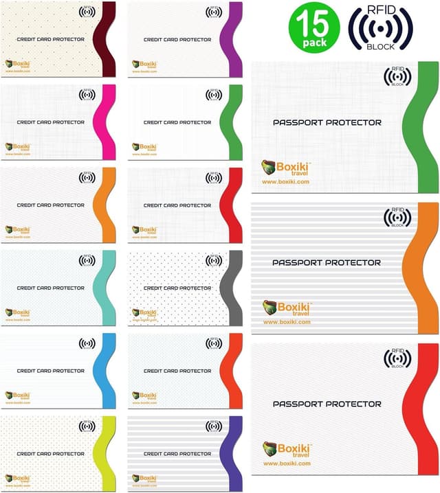 Thumbnail 2 de Boxiki Travel RFID Blocking Sleeves 15-pack