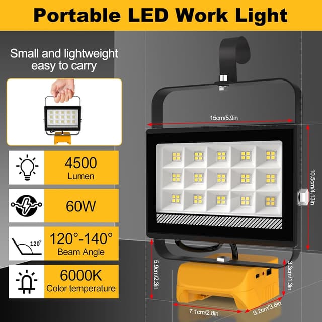 Detalle 2 de T-SUN cordless LED work light 60W