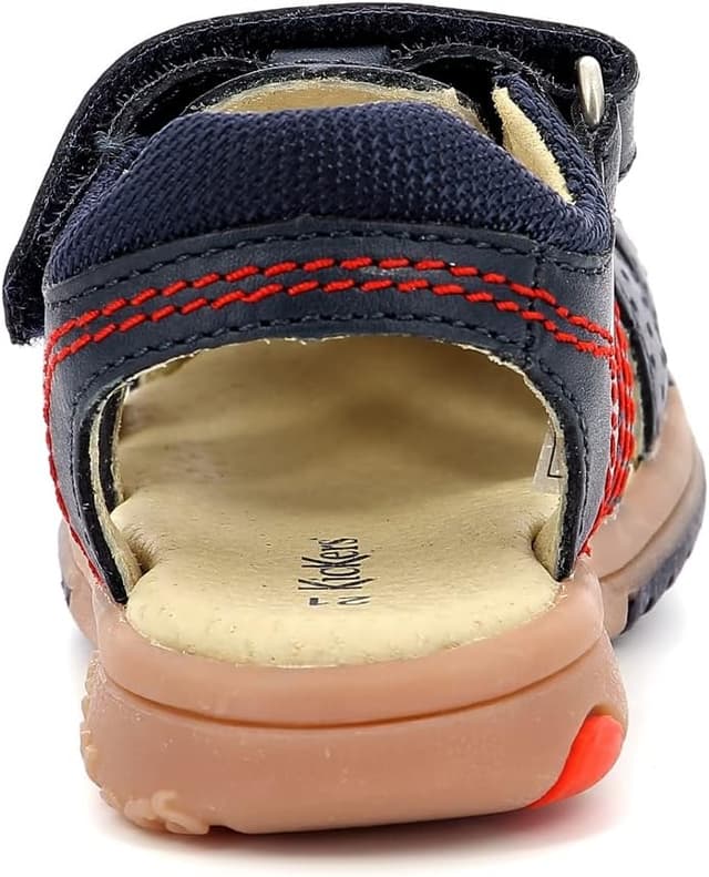 Detalle de Kickers Platinium Sandales Garçon en cuir, confort et maintien par scratch