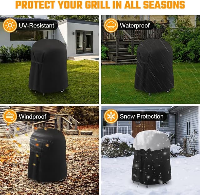 Detalle de flintronic Waterproof BBQ Cover for Gas Grills (76 x 66 x 110cm) – windproof, rip-proof & UV resistant
