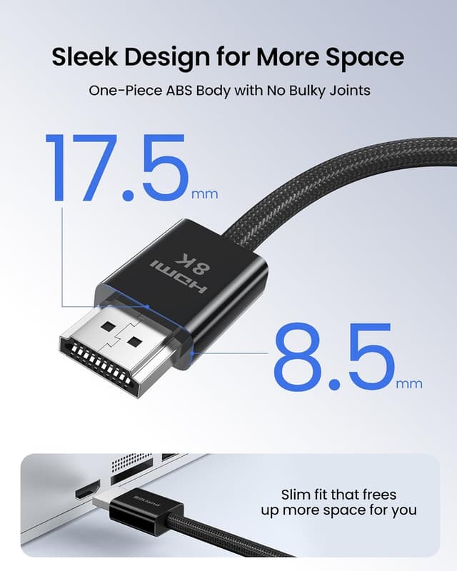 Detalle 2 de Silkland Certified HDMI 2.1 Cable (5FT) for PS5 and Xbox Series X|S — 4K@120Hz, 8K@60Hz, 48Gbps