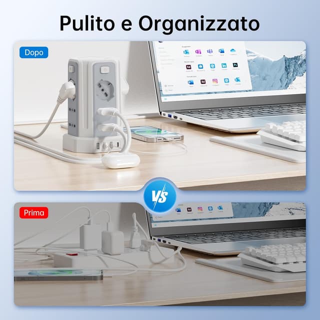 Thumbnail 6 de Ciabatta multipresa 2 m con 12 prese 🔌