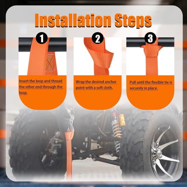 Detalle de Dryxog 8 Stück Zurrschlaufen (20,5 cm) aus weichem PP – Koffergurt, Spanngurt für Ladungssicherung