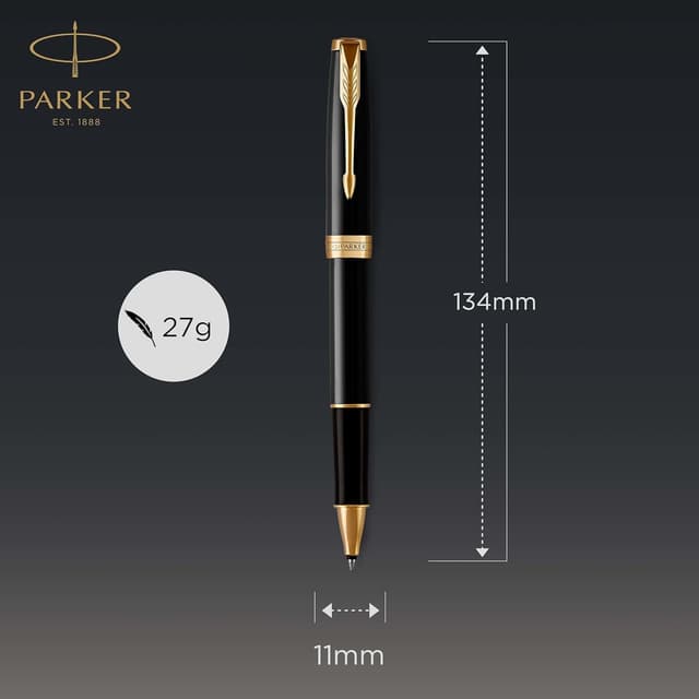 Thumbnail 2 de Parker Sonnet - Bolígrafo roller negro, dorado y elegante ✍️