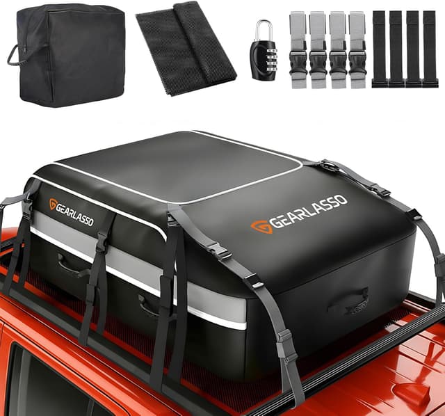 GEARLASSO Car Roof Bag 21 Cubic Feet – waterproof rooftop cargo bag for cars, SUVs & vans