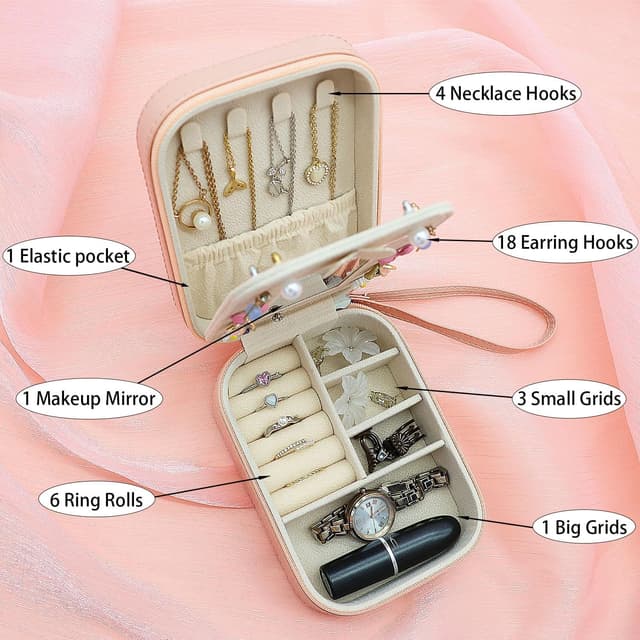 Thumbnail 3 de Boxudeli Joyero de viaje pequeño Rosa